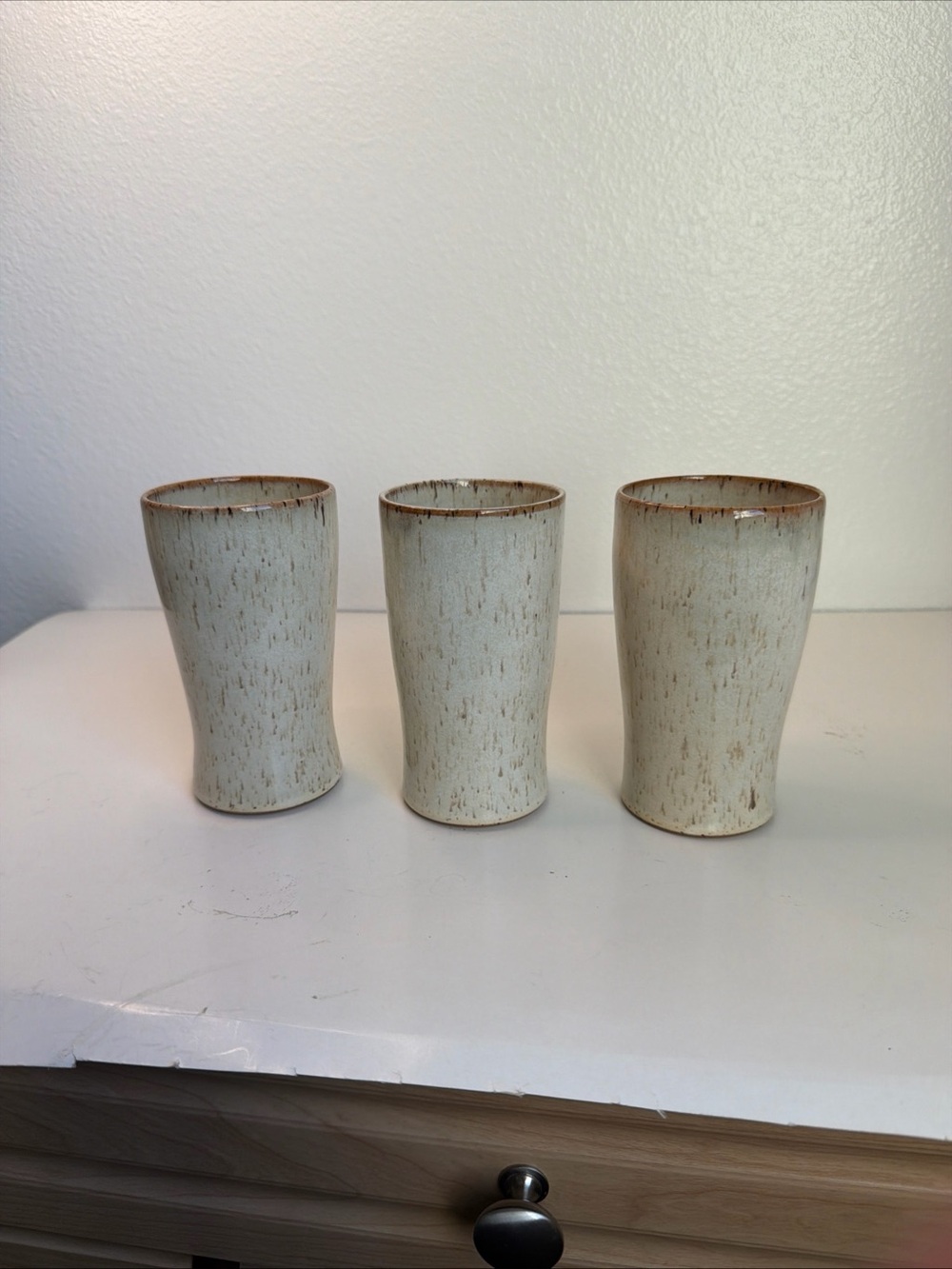 Studio Art Pottery Signed Cups Set Of 3